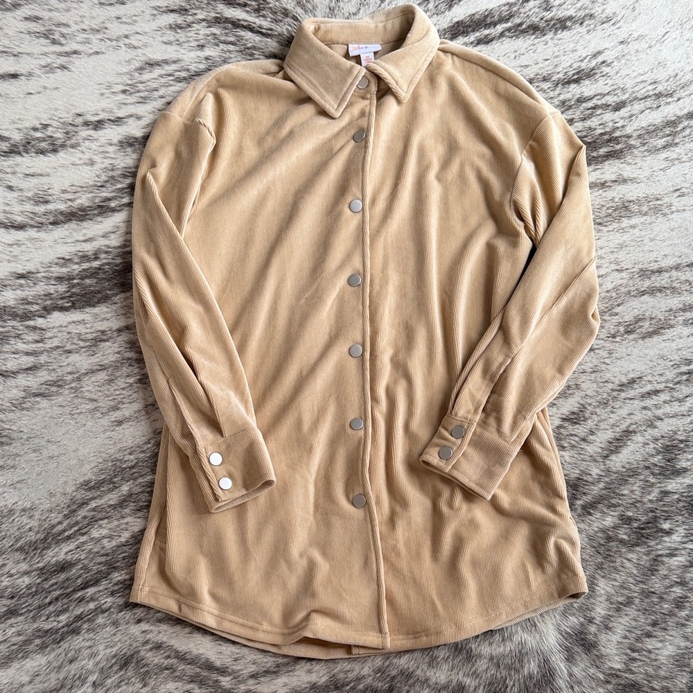 LuLaRoe Abigail  Beige Corduroy Top